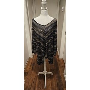 ALYX Pullover Knit Top Sz XL Black Gray Assymetrical Preppy Ruched Sleeves